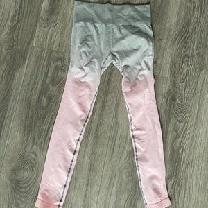 Gym Shark Grey and Pink Ombre Leggings